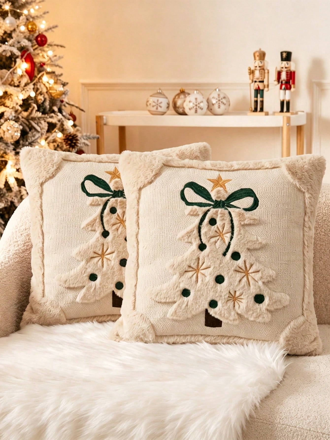 3D 자카드 소재의 크리스마스 트리 무늬 베개 커버 2 - Pillow Insert 18X18 리뷰 및 가격