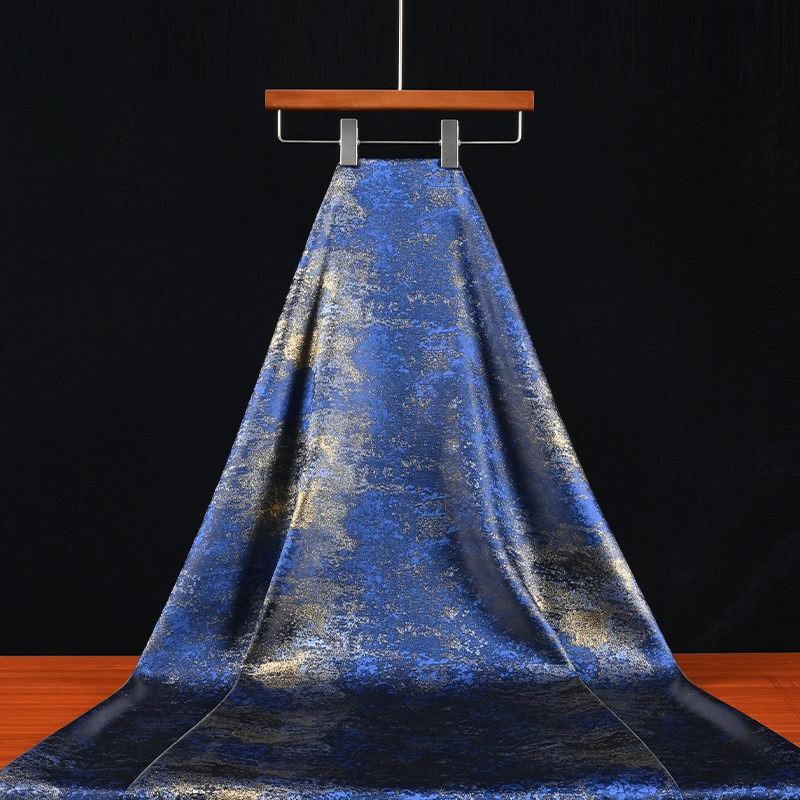 레트로 스타일의 파란색과 금색이 조화된 그라데이션 패턴 - Home Textile 리뷰 및 가격