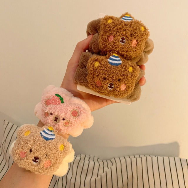 1 쌍 만화 곰 얼굴 세척 손목 스트랩 부드러운 재사용 - Home Textiles Face Towel 리뷰 및 가격